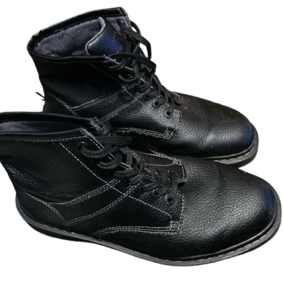 Doc Martens Black Pebble Grain Leather Boots